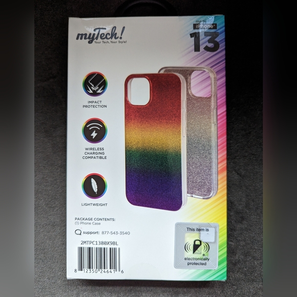 myTech iPhone 13 rainbow glitter phone case - Picture 2 of 2